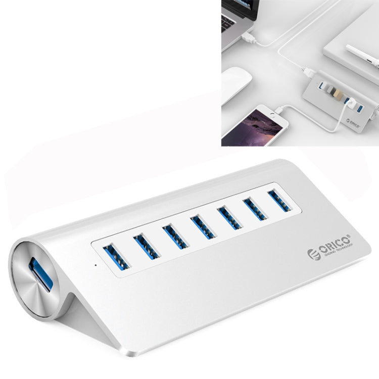 HUB ORICO M3H7-V1 in lega di alluminio 7 porte USB 3.0 con alimentatore da 30 W, M3H7-V1 HUB ORICO M3H7-V1 in lega di alluminio 7 porte USB 3.0 con alimentatore da 30 W, M3H7-V1